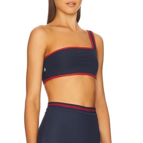 WeWoreWhat Contrast One Shoulder Sports Bra Blue Red Size Large NWT - Picture 6 of 12